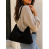 Sac bandoulière en daim souple femme – Grand sac tendance et élégant