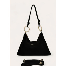 Sac bandoulière en daim souple femme – Grand sac tendance et élégant