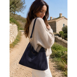 Sac bandoulière en daim souple femme – Grand sac tendance et élégant