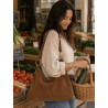 Sac bandoulière en daim souple femme – Grand sac tendance et élégant