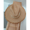 Chapeau de paille femme réglable à larges bords – Style bohème chic