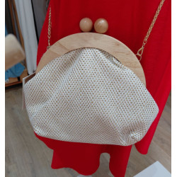 Sac Femme Effet Paille et Bois – Sac Bandoulière Élégant Esprit Bohème Chic
