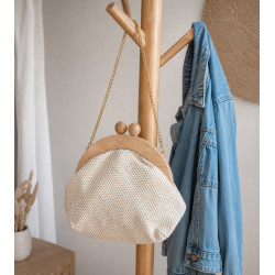 Sac Femme Effet Paille et Bois – Sac Bandoulière Élégant Esprit Bohème Chic