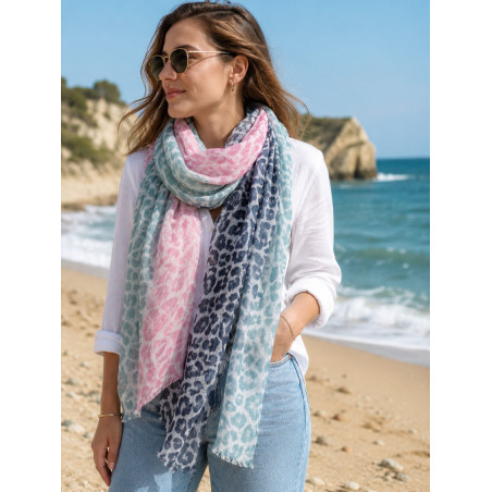 Écharpe Femme Motif Animal Multicolore 90 x 180 cm – Foulard Léger et Tendance