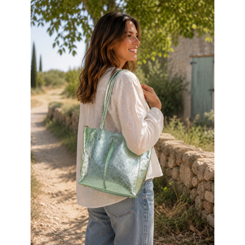 Sac cabas femme en cuir irisé – Élégant, pratique et tendance