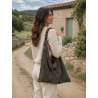 Sac cabas femme en suédine avec anses tressées – Grand format élégant et tendance