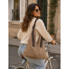 Sac cabas femme en suédine avec anses tressées – Grand format élégant et tendance
