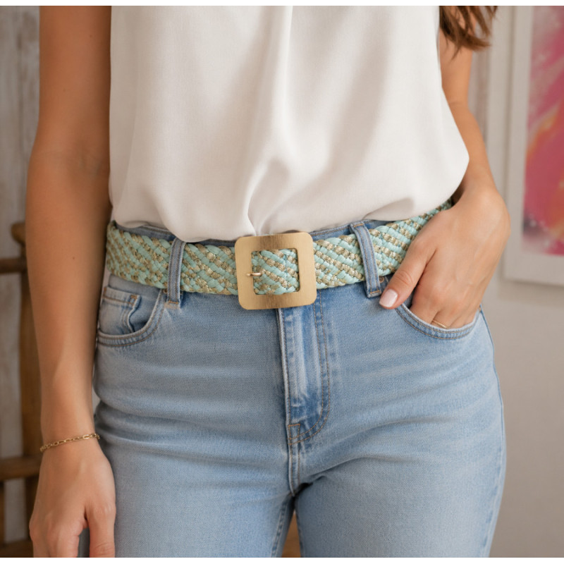 Ceinture tressée femme boucle dorée – Accessoire mode chic et tendance