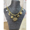Collier breloques Soleil & Lune doré – Bijou bohème chic avec perles