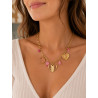 Collier breloques cœur & lune doré – Bijou bohème chic rose pour femme