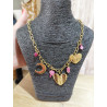 Collier breloques cœur & lune doré – Bijou bohème chic rose pour femme