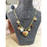 Collier breloques cœur, soleil & lune doré – Bijou bohème chic femme