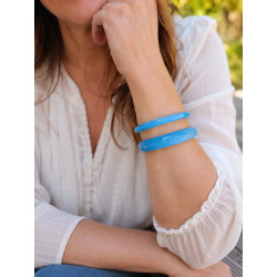 Lot de 2 bracelets en résine – Joncs fantaisie tendance pour femme