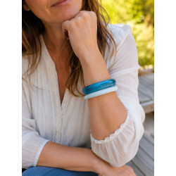Lot de 2 bracelets en résine – Joncs fantaisie tendance pour femme