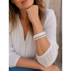 Lot de 2 bracelets en résine – Joncs fantaisie tendance pour femme