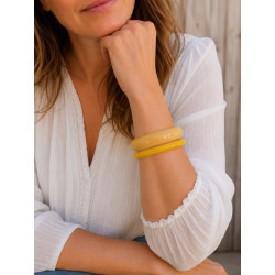 Lot de 2 bracelets en résine – Joncs fantaisie tendance pour femme