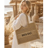 Panier cabas BISOU SALÉ en raphia – Grand sac de plage et de shopping tendance pour femme
