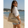 Panier cabas BISOU SALÉ en raphia – Grand sac de plage et de shopping tendance pour femme