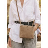 Sac bandoulière en daim cuir véritable – Sac femme élégant et intemporel