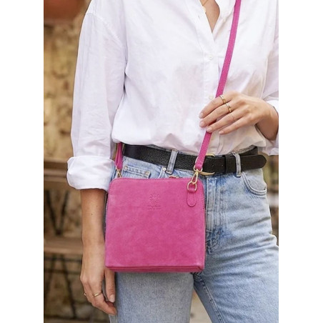 Sac bandoulière en daim cuir véritable – Sac femme élégant et intemporel