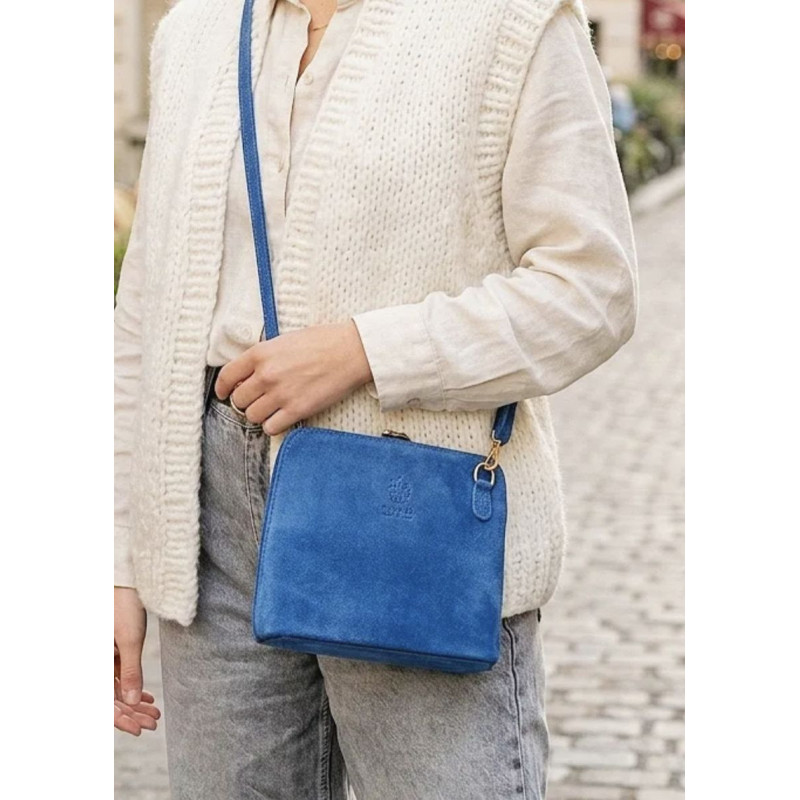 Sac bandoulière en daim cuir véritable – Sac femme élégant et intemporel