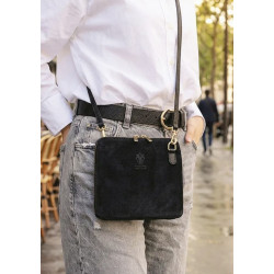 Sac bandoulière en daim cuir véritable – Sac femme élégant et intemporel