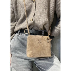 Sac bandoulière en daim cuir véritable – Sac femme élégant et intemporel