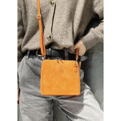 Sac bandoulière en daim cuir véritable – Sac femme élégant et intemporel