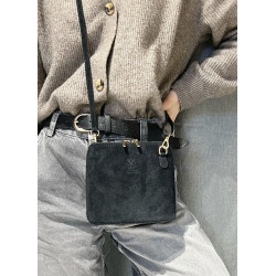 Sac bandoulière en daim cuir véritable – Sac femme élégant et intemporel