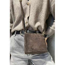 Sac bandoulière en daim cuir véritable – Sac femme élégant et intemporel