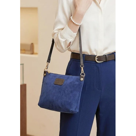 Sac bandoulière en daim cuir véritable – Sac femme chic et élégant