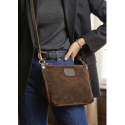 Sac bandoulière en daim cuir véritable – Sac femme chic et élégant