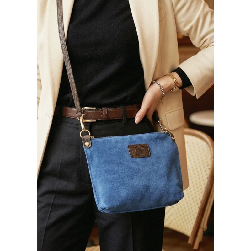 Sac bandoulière en daim cuir véritable – Sac femme chic et élégant