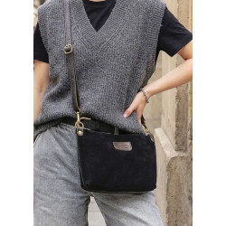 Sac bandoulière en daim cuir véritable – Sac femme chic et élégant