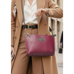 Sac bandoulière en cuir grainé véritable – Sac femme élégant et intemporel