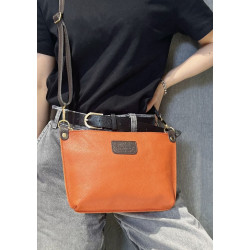 Sac bandoulière en cuir grainé véritable – Sac femme élégant et intemporel