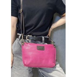 Sac bandoulière en cuir grainé véritable – Sac femme élégant et intemporel