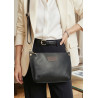 Sac bandoulière en cuir grainé véritable – Sac femme élégant et intemporel