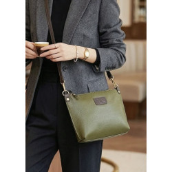 Sac bandoulière en cuir grainé véritable – Sac femme élégant et intemporel