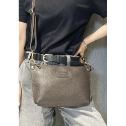 Sac bandoulière en cuir grainé véritable – Sac femme élégant et intemporel