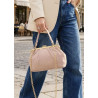 Sac bandoulière en daim avec fermoir vintage – Sac femme élégant en cuir véritable