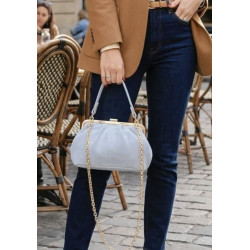 Sac bandoulière en daim avec fermoir vintage – Sac femme élégant en cuir véritable