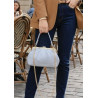 Sac bandoulière en daim avec fermoir vintage – Sac femme élégant en cuir véritable