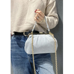 Sac bandoulière en daim avec fermoir vintage – Sac femme élégant en cuir véritable