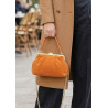 Sac bandoulière en daim avec fermoir vintage – Sac femme élégant en cuir véritable