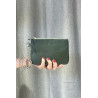 Porte-monnaie en cuir grainé véritable – Pochette zippée élégante pour femme