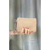 Porte-monnaie en cuir grainé véritable – Pochette zippée élégante pour femme