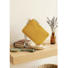 Porte-monnaie en cuir grainé véritable – Pochette zippée élégante pour femme