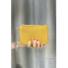 Porte-monnaie en cuir grainé véritable – Pochette zippée élégante pour femme