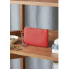 Porte-monnaie en cuir grainé véritable – Pochette zippée élégante pour femme